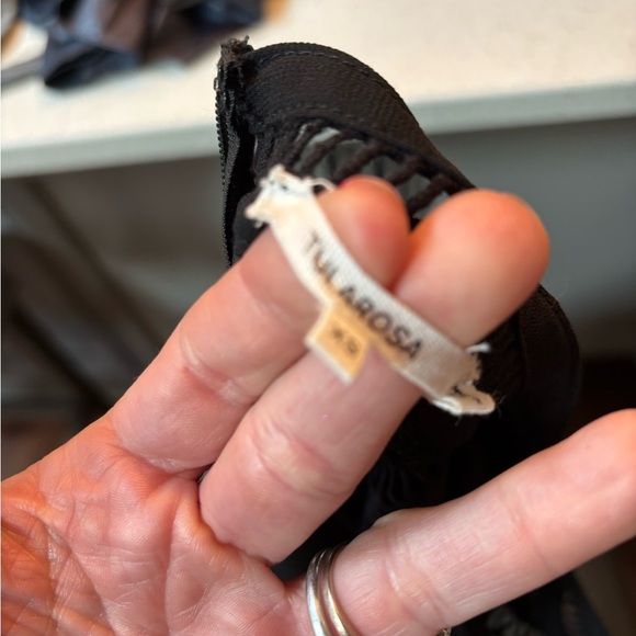 Tularosa Lined Key Hole Blouse Women's Black Poly High Neck Long Sleeve Top XS - Picture 8 of 8